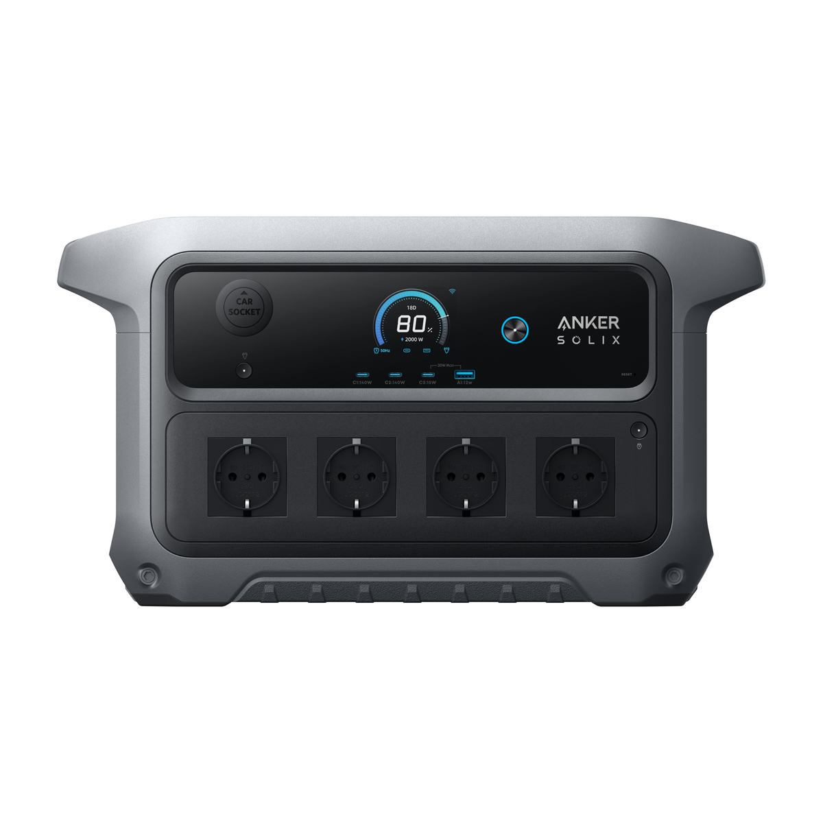Anker SOLIX C2000 Gen 2, oficjalne zdjęcie stacji zasilania 2 kWh z panelem gniazd