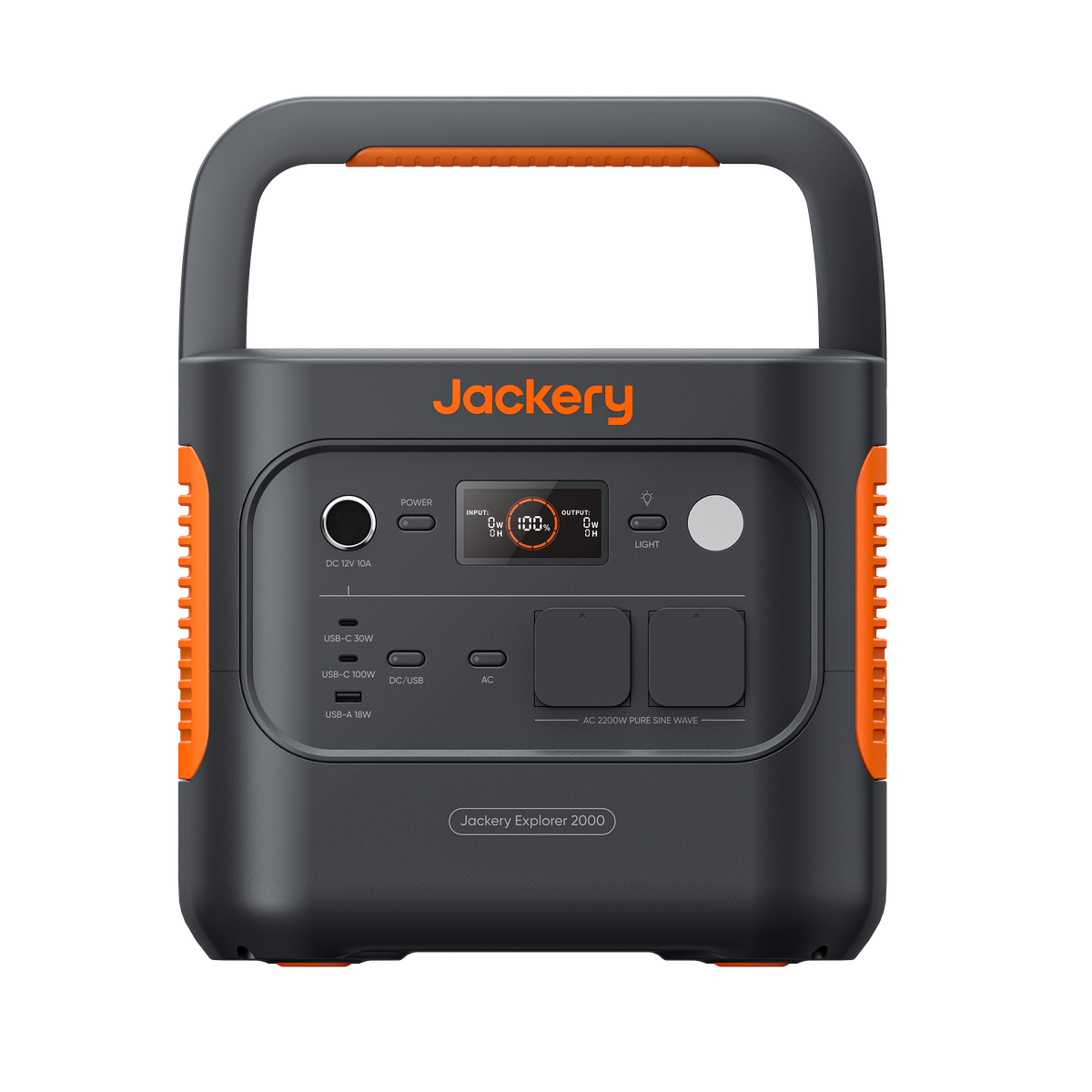 Jackery Explorer 2000 v2, widok przedni stacji zasilania około 2 kWh