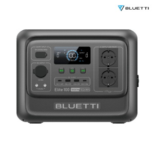 BLUETTI Elite 100 V2, przedni panel z gniazdami EU i ekranem stacji zasilania