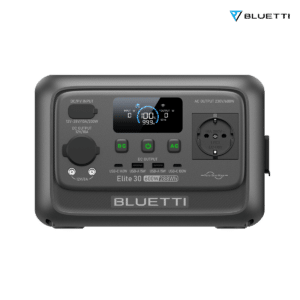 BLUETTI Elite 30 V2, przedni panel z gniazdem EU, portami USB i ekranem