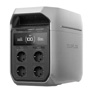 EcoFlow DELTA 3 Plus, widok przedni i boczny stacji zasilania