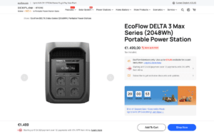 Zrzut ekranu oficjalnej strony EcoFlow z ofertą modelu DELTA 3 Max Plus