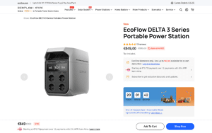 Zrzut ekranu oficjalnej strony EcoFlow z ofertą modelu DELTA 3 Plus