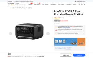 Zrzut ekranu oficjalnej strony EcoFlow z ofertą modelu RIVER 3 Plus